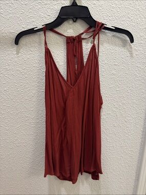 lovestitch Rust Red Tie-Back V-Neck Cami